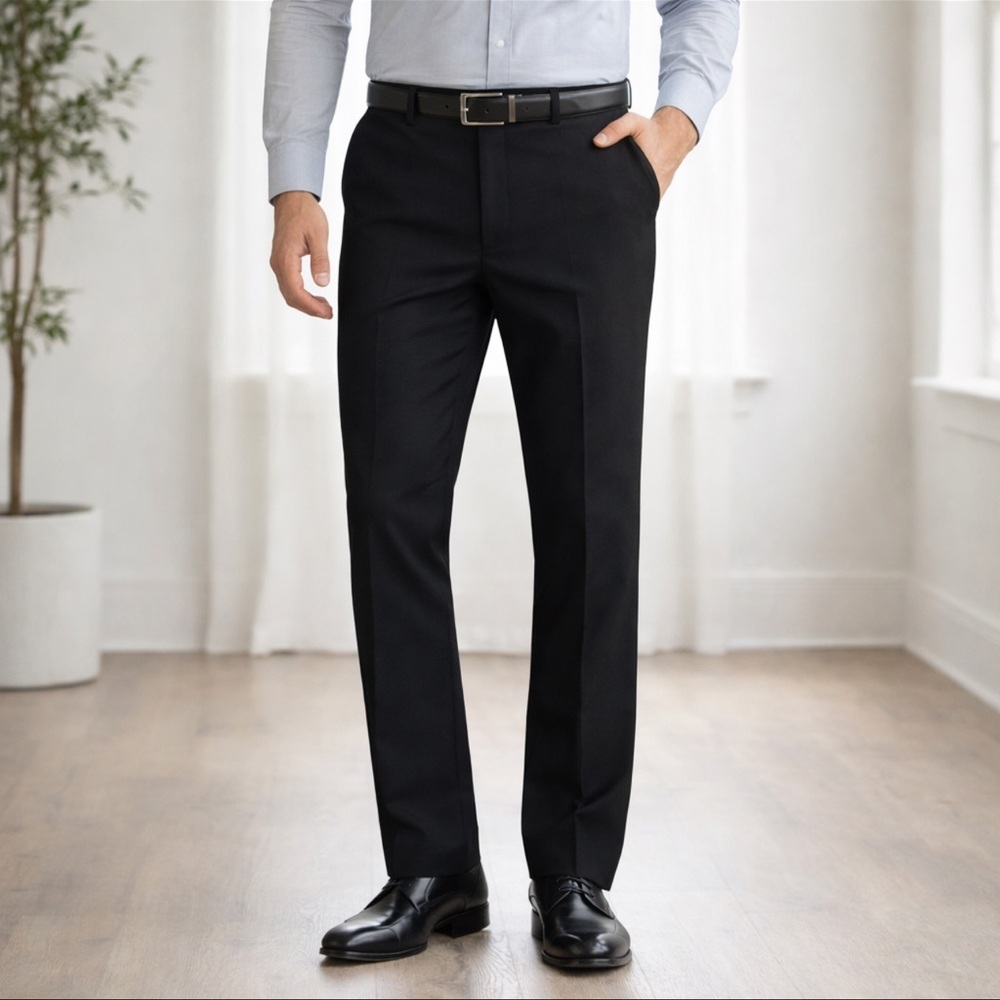 📌Greg Norman Men’s Slim Fit Dress Pants Black 36x30 Luxe Performance NWT